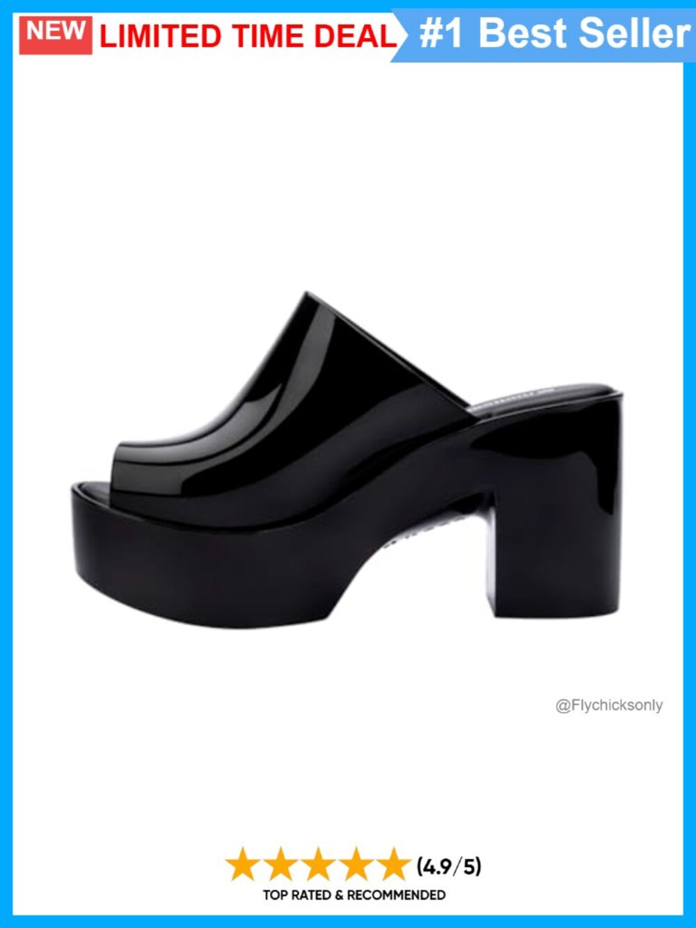 Iridescent High-Shine Block Heel Peep Toe Mule Sandal for Women Party Wedding